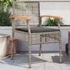 Image de vidaXL Chaises de jardin coussins lot de 2 gris résine tressée acacia