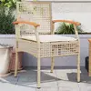 Image de vidaXL Chaises de jardin coussins lot de 2 beige résine tressée acacia