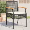 Image de vidaXL Chaises de jardin coussins lot de 4 noir résine tressée acacia