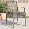 Image de vidaXL Chaises de jardin coussins lot de 4 gris résine tressée acacia