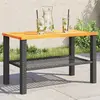 Image de vidaXL Table de jardin noir 70x38x42 cm résine tressée et bois acacia