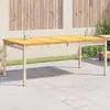 Image de vidaXL Table de jardin beige 180x90x75 cm résine tressée et acacia