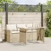 Image de vidaXL Ensemble à manger de jardin et coussins 2 pcs beige poly rotin