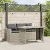 Image de vidaXL Ensemble à manger de jardin et coussins 2 pcs gris clair rotin