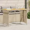 Image de vidaXL Table de jardin avec dessus en bois noir 110x68x70 cm rotin