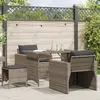 Image de vidaXL Salon de jardin 4 pcs avec coussins gris résine tressée