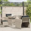 Image de vidaXL Salon de jardin 4 pcs avec coussins gris clair résine tressée