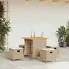Image de vidaXL Ensemble à manger de jardin avec coussins 5pcs Beige poly rotin