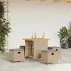 Image de vidaXL Ensemble à manger de jardin avec coussins 5pcs Beige poly rotin