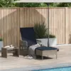 Image de vidaXL Transat Gris et bleu marine 55 x 200 x 92 cm polyrotin