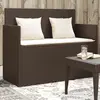 Image de vidaXL Banc de jardin avec coussins marron résine tressée