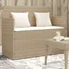 Image de vidaXL Banc de jardin avec coussins beige résine tressée