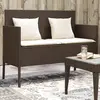 Image de vidaXL Banc de jardin avec coussins marron résine tressée