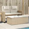 Image de vidaXL Banc inclinable de jardin avec coussins beige résine tressée