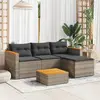 Image de vidaXL Salon de jardin avec coussins 3 pcs gris résine tressée