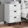 Image de vidaXL Table de chevet VIKEN blanc bois d'ingénierie