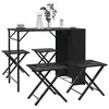 Image de vidaXL Ensemble à manger de jardin 5 pcs pliable noir résine tressée