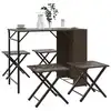 Image de vidaXL Ensemble à manger de jardin 5 pcs pliable marron résine tressée