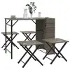 Image de vidaXL Ensemble à manger de jardin 5 pcs pliable gris résine tressée