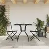 Image de vidaXL Ensemble à manger de jardin 3 pcs anthracite métal maille