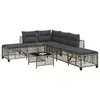 Image de vidaXL Salon de jardin d'angle avec coussins 3 pcs gris résine tressée