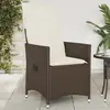 Image de vidaXL Chaise inclinable de jardin avec coussins marron résine tressée