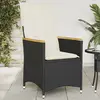 Image de vidaXL Chaise inclinable de jardin avec coussins noir résine tressée