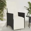 Image de vidaXL Chaise inclinable de jardin avec coussins noir résine tressée