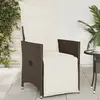 Image de vidaXL Chaise inclinable de jardin avec coussins marron résine tressée