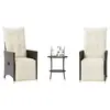 Image de vidaXL Ensemble de bistro 3 pcs avec coussins marron résine tressée