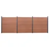 Image de vidaXL Ensemble de panneaux de clôture marron 526x186 cm WPC
