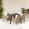 Image de vidaXL Ensemble à manger de jardin avec coussins 5pcs Beige poly rotin