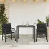 Image de vidaXL Ensemble de bistro 3 pcs avec coussins noir résine tressée