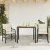 Image de vidaXL Ensemble de bistro 3 pcs avec coussins noir résine tressée