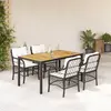 Image de vidaXL Ensemble à manger de jardin coussins 5pcs Noir Résine tressée