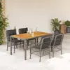 Image de vidaXL Ensemble à manger de jardin 5 pcs coussins gris résine tressée