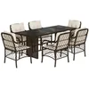Image de vidaXL Ensemble à manger de jardin et coussins 7 pcs marron rotin