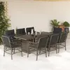 Image de vidaXL Ensemble à manger de jardin 9 pcs coussins gris résine tressée