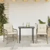 Image de vidaXL Ensemble de bistro 3 pcs avec coussins beige résine tressée