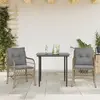 Image de vidaXL Ensemble de bistro 3 pcs coussins mélange beige résine tressée