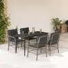 Image de vidaXL Ensemble à manger de jardin et coussins 5 pcs gris clair rotin