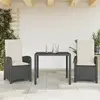 Image de vidaXL Ensemble à manger de jardin avec coussins 3 pcs Noir