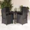 Image de vidaXL Ensemble à manger de jardin coussins 5pcs Noir Résine tressée
