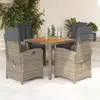 Image de vidaXL Ensemble à manger de jardin 5 pcs coussins gris résine tressée