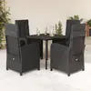 Image de vidaXL Ensemble à manger de jardin coussins 5pcs Noir Résine tressée
