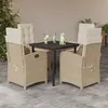 Image de vidaXL Ensemble à manger de jardin avec coussins 5pcs Beige poly rotin