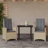 Image de vidaXL Ensemble à manger de jardin et coussins 3 pcs mélange beige
