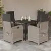Image de vidaXL Ensemble à manger de jardin et coussins 5 pcs gris clair rotin