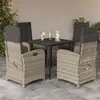 Image de vidaXL Ensemble à manger de jardin et coussins 5 pcs gris clair rotin
