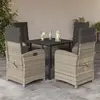 Image de vidaXL Ensemble à manger de jardin et coussins 5 pcs gris clair rotin